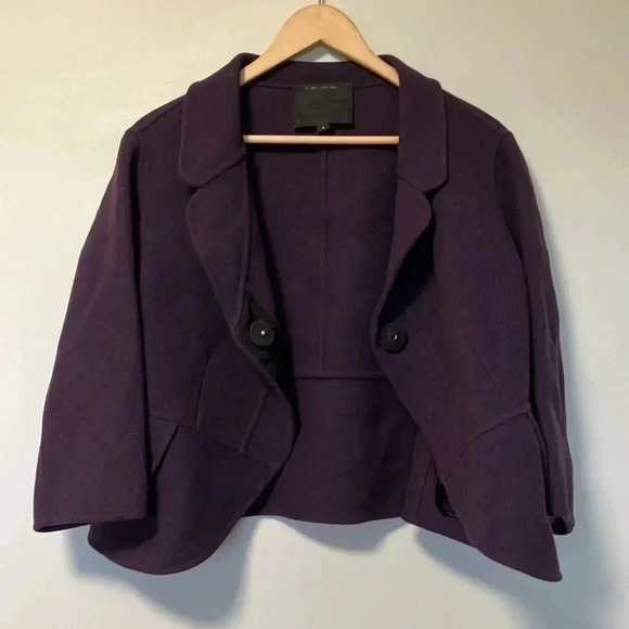 Marc Jacobs eggplant  purple made in Italy virgin wool blend jacket - Picture 8 of 11